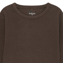BIRKHOLM Rib Bluse Chokolade Brun